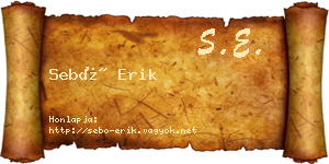 Sebő Erik névjegykártya